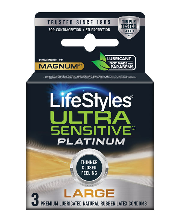 Lifestyles Ultra Sensitive Platinum Large - Pack of 3