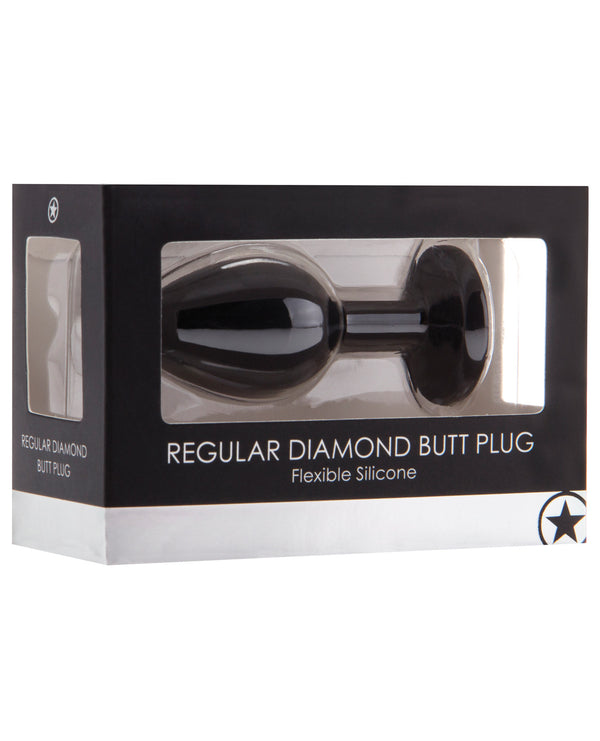 Shots Ouch Regular Diamond Buttplug - Black