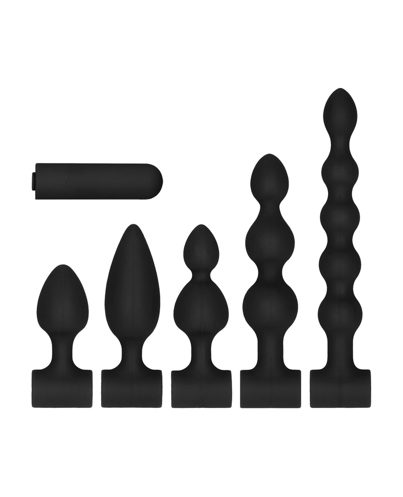 Shots Ouch Silicone USB Rechargeable Anal Set - Black