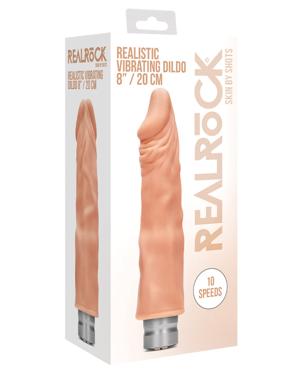 Shots RealRock 8"Realistic Vibrating Dildo - Flesh