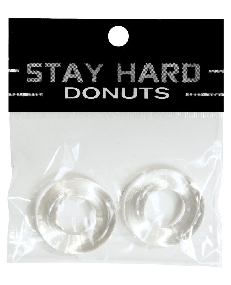 Ignite Power Stretch Donut Cock Ring - Clear Pack of 2