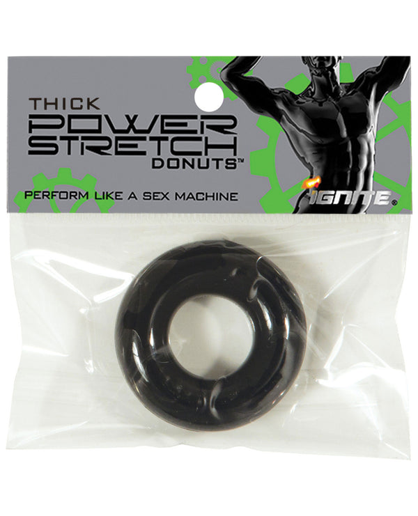 Ignite Thick Power Stretch Donut Cock Ring - Black