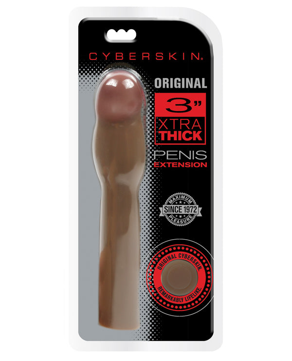 CyberSkin Original 3" Xtra Thick Penis Extension - Dark