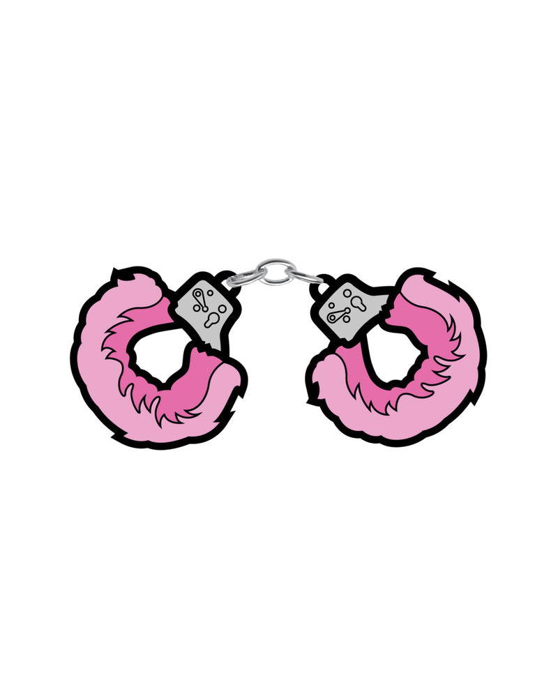 Wood Rocket Sex Toy Fuzzy Pink Handcuffs Pin - Pink