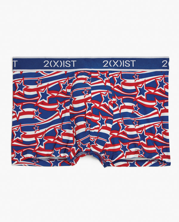 2Xist Seasonal Graphic Micro No show Trunk Red, White Blue SM