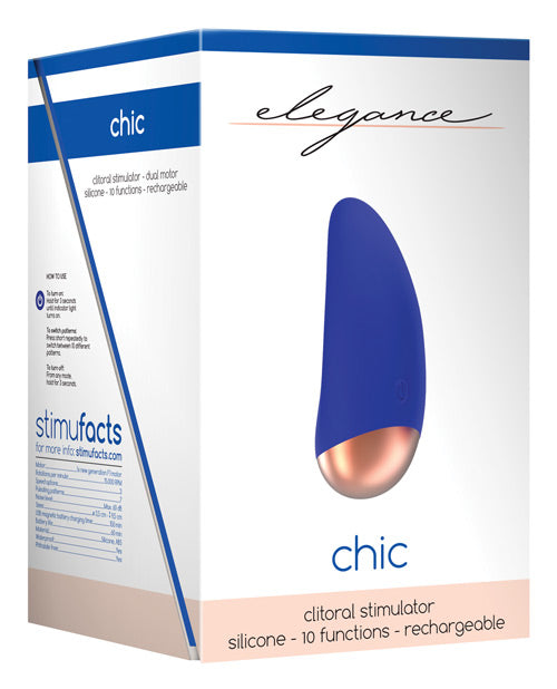 Shots Elegance Chic Clitoral Stimulator - 10 Function Blue