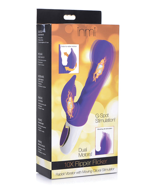 Inmi 10x Flipper Flicker Rabbit w/Moving Clit Stimulator - Purple