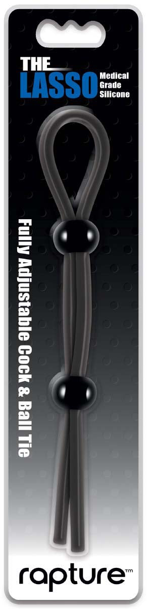 The Lasso  Silicone Cock And Ball Tie - Black - rainbow-novelties