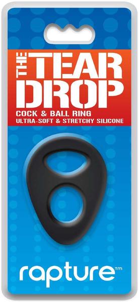 The Tear Drop Silicone Cock And Ball Ring - Black - rainbow-novelties