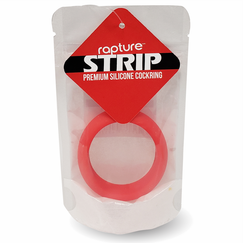 Strip Premium Silicone Cockring (Red) - rainbow-novelties
