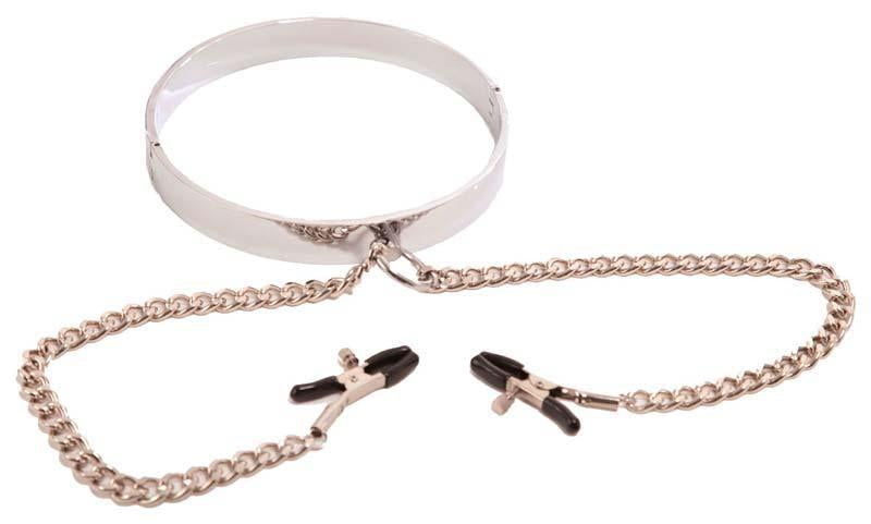 Stainless Steel Collar With Nipple Clamps - rainbow-novelties