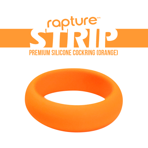 Strip Premium Silicone Cockring (Orange) - rainbow-novelties