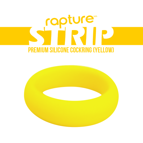 Strip Premium Silicone Cockring (Yellow) - rainbow-novelties