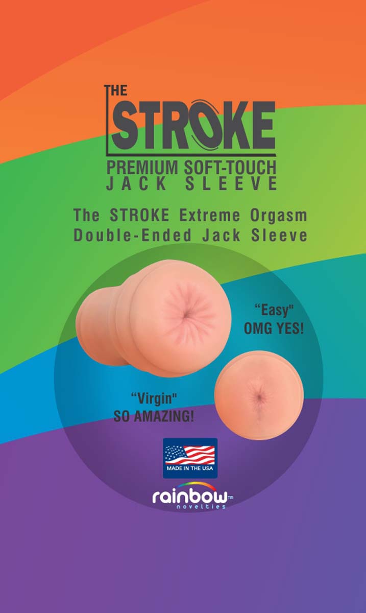 The Stroke - Double Ended Premium Soft-Touch Jack Sleeve - rainbow-novelties